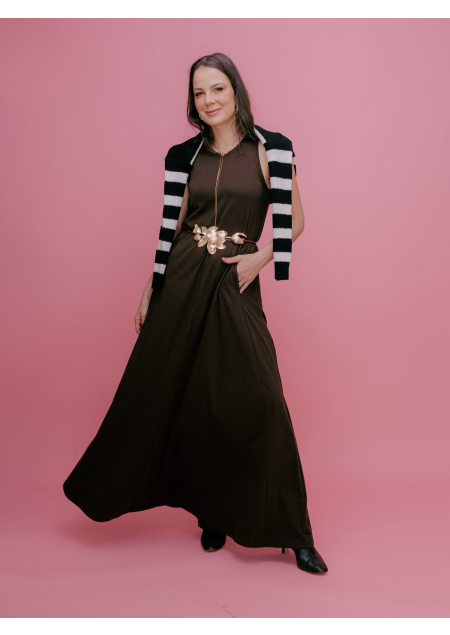 VESTIDO AMANDINE MARROM