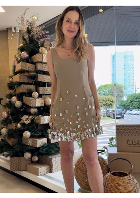 VESTIDO TIANA BEGE